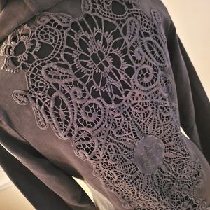 Harley Davidson Genuine Hoodie Sweatshirt Open Lace Cutout Zipper Motorcycle HD